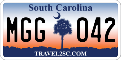 SC license plate MGG042