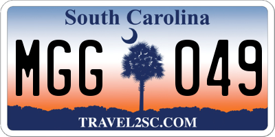 SC license plate MGG049