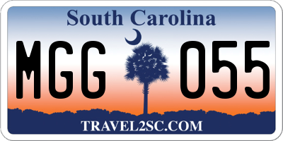SC license plate MGG055
