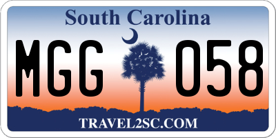 SC license plate MGG058