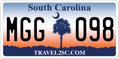 SC license plate MGG098