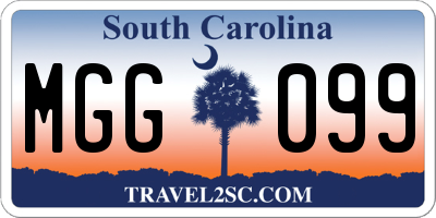 SC license plate MGG099