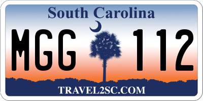 SC license plate MGG112