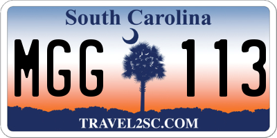 SC license plate MGG113