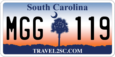 SC license plate MGG119
