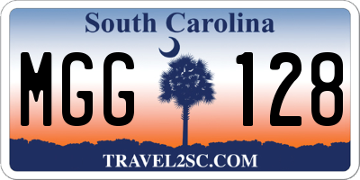 SC license plate MGG128