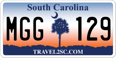 SC license plate MGG129