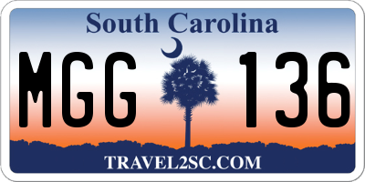 SC license plate MGG136