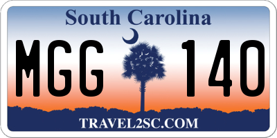 SC license plate MGG140