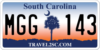 SC license plate MGG143