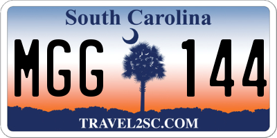 SC license plate MGG144