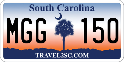 SC license plate MGG150