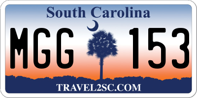 SC license plate MGG153