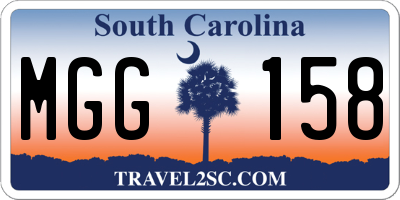 SC license plate MGG158