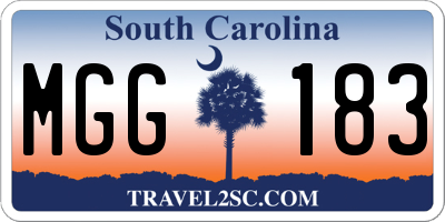 SC license plate MGG183