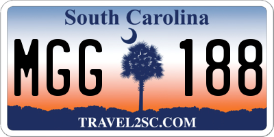 SC license plate MGG188