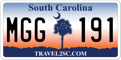 SC license plate MGG191