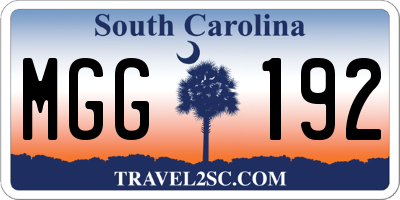 SC license plate MGG192