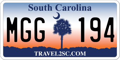SC license plate MGG194