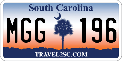 SC license plate MGG196