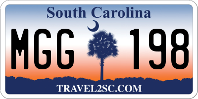 SC license plate MGG198