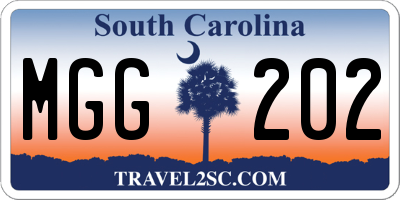 SC license plate MGG202