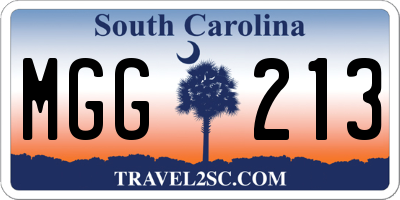 SC license plate MGG213