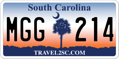 SC license plate MGG214