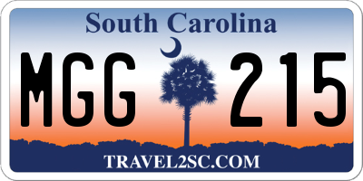 SC license plate MGG215