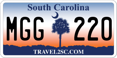 SC license plate MGG220