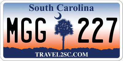 SC license plate MGG227