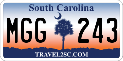 SC license plate MGG243