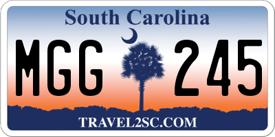 SC license plate MGG245