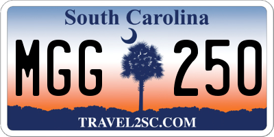 SC license plate MGG250