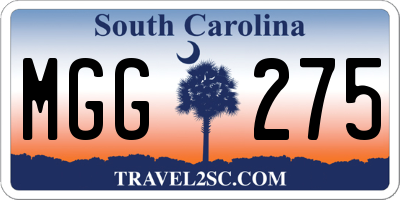 SC license plate MGG275