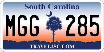 SC license plate MGG285