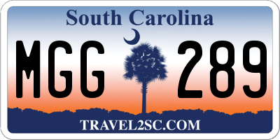 SC license plate MGG289