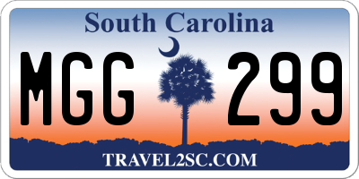 SC license plate MGG299