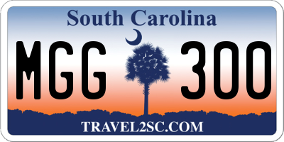 SC license plate MGG300