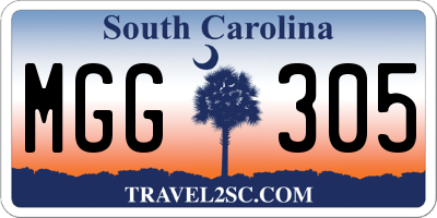 SC license plate MGG305