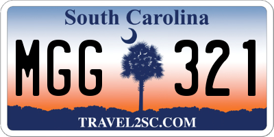 SC license plate MGG321