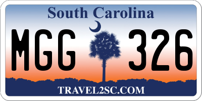 SC license plate MGG326