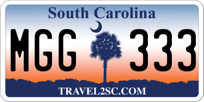 SC license plate MGG333