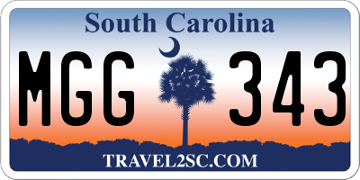 SC license plate MGG343
