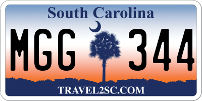 SC license plate MGG344