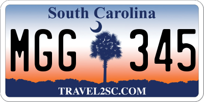 SC license plate MGG345