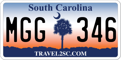 SC license plate MGG346