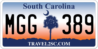 SC license plate MGG389