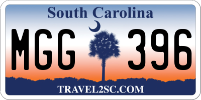 SC license plate MGG396