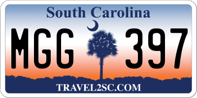 SC license plate MGG397
